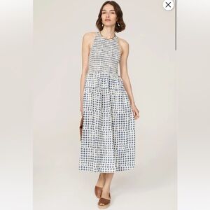 Madewell Shibori Halter Tiered Midi Dress